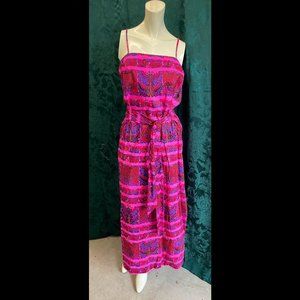 Fuchsia Blue Red Strappy Gown Dress Very Lightweight delicate fabric